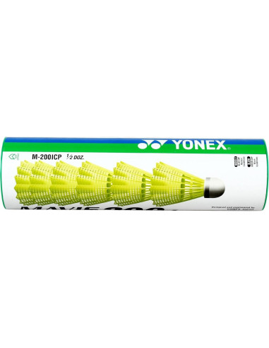 Volantes de Nylon Yonex Mavis 200 I - Paquete de 6 Amarillo