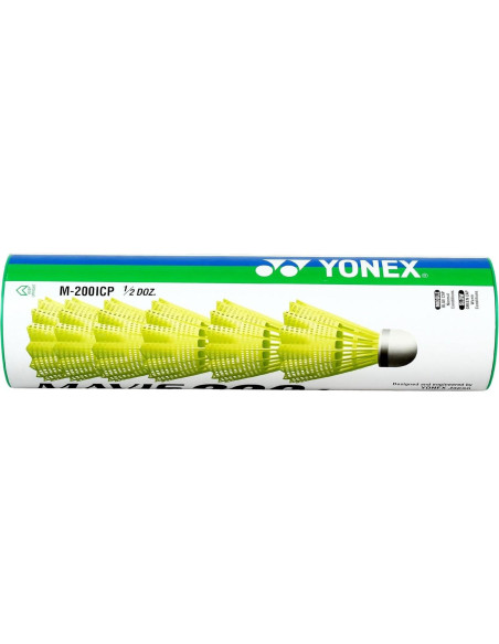 Volantes de Nylon Yonex Mavis 200 I - Paquete de 6 Amarillo