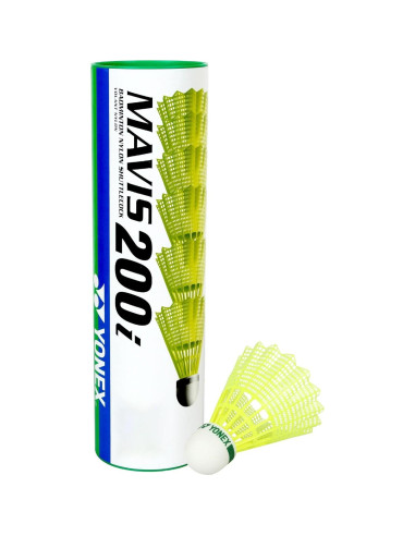 Volantes de Nylon Yonex Mavis 200 I - Paquete de 6 Amarillo