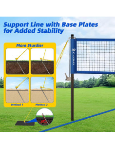 Conjunto de Red de Voleibol Profesional OKKMAX BIUE 9.75m x 0.91m 2