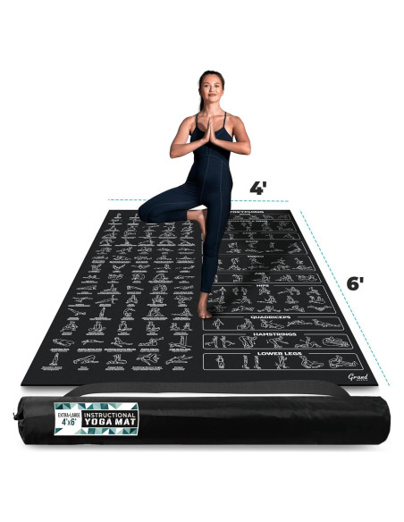 Esterilla de Yoga Instruccional XL Grand Basics 1.83m x 1.22m