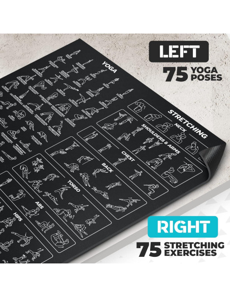 Esterilla de Yoga Instruccional XL Grand Basics 1.83m x 1.22m