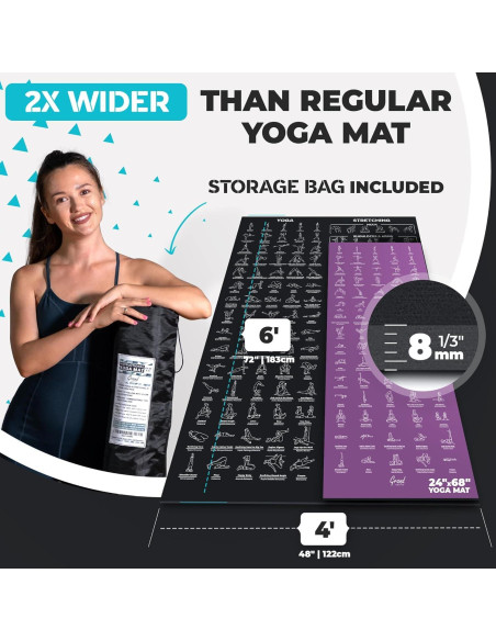 Esterilla de Yoga Instruccional XL Grand Basics 1.83m x 1.22m