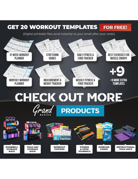 Esterilla de Yoga Instruccional XL Grand Basics 1.83m x 1.22m