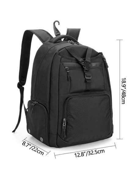 Mochila de Tenis DSLEAF para 2 Raquetas y Zapatos - Negro