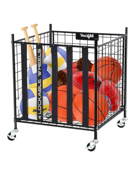 Carro de Almacenamiento YES4ALL para Balones - 49x47cm - Negro