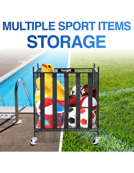 Carro de Almacenamiento YES4ALL para Balones - 49x47cm - Negro