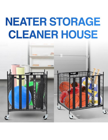 Carro de Almacenamiento YES4ALL para Balones - 49x47cm - Negro