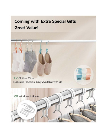 Estante para Secar Ropa VIKAQI Plegable Acero Inoxidable 200.7 cm