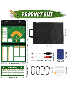 Tablero de Alineación de Béisbol Magnético HIGHRAZON Plegable 2