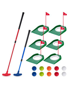 Juego de Putting Mini Golf Lenwen con 2 Putter Ajustables y 10 Pelotas