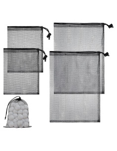 Bolsas de Malla Grevosea para Pelotas de Golf - 4 Pcs, 2 Tamaños
