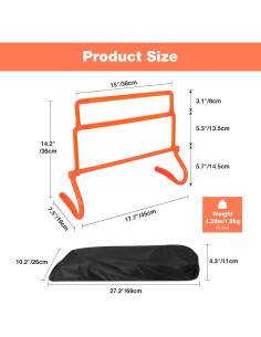 Barreras de Agilidad Ajustables Lineslife - 6 Pcs Naranja 2