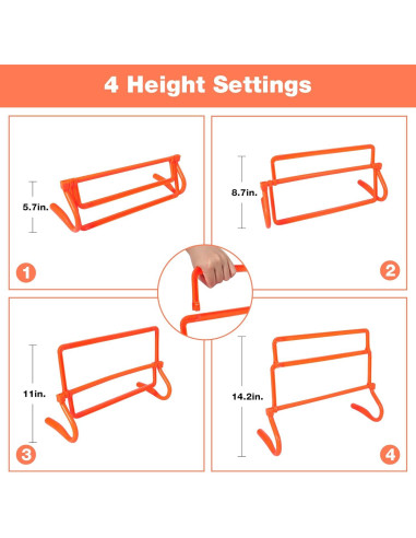 Barreras de Agilidad Ajustables Lineslife - 6 Pcs Naranja