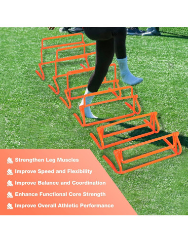 Barreras de Agilidad Ajustables Lineslife - 6 Pcs Naranja