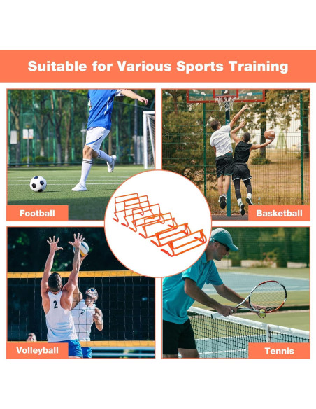 Barreras de Agilidad Ajustables Lineslife - 6 Pcs Naranja