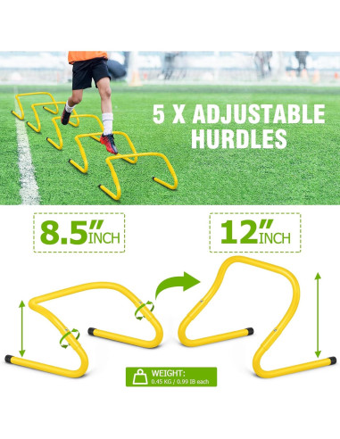 Set de Entrenamiento de Velocidad y Agilidad SMTPDT - 5 Vallas y Escalera