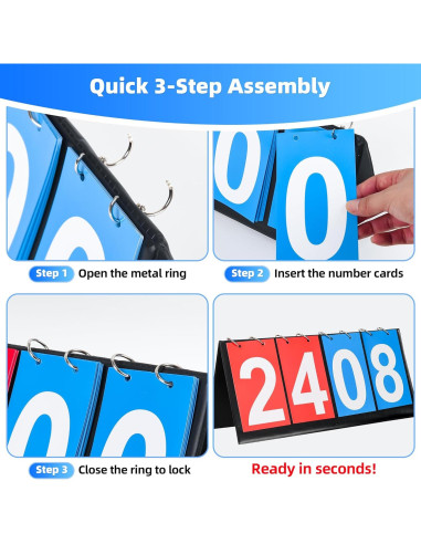 Marcador Portátil de Volteo I-MART 4 Dígitos para Deportes