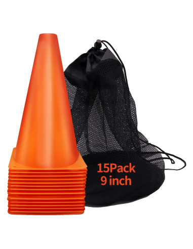 Conos Deportivos Naranjas MIVERYEA 23 cm - Paquete de 15 Unidades