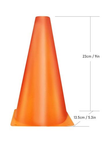 Conos Deportivos Naranjas MIVERYEA 23 cm - Paquete de 15 Unidades