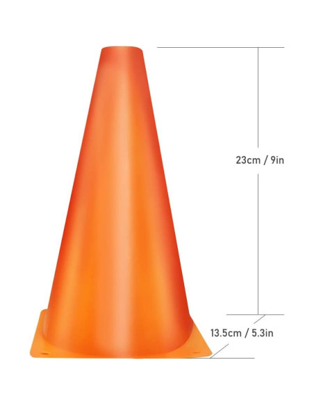 Conos Deportivos Naranjas MIVERYEA 23 cm - Paquete de 15 Unidades