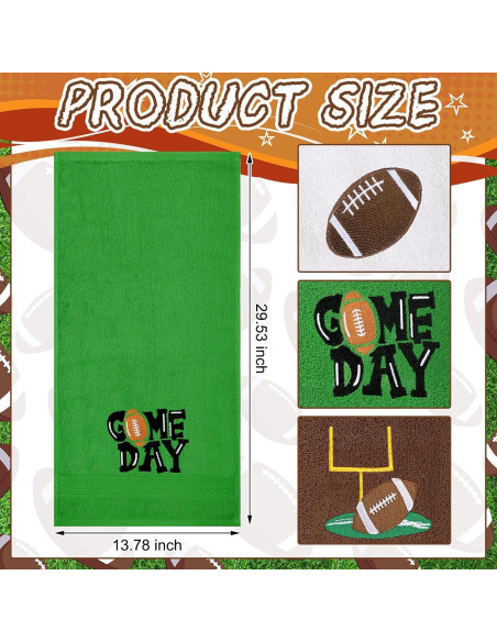 3 Toallas de Mano Bordadas de Fútbol SmoothNovelty 35x75cm