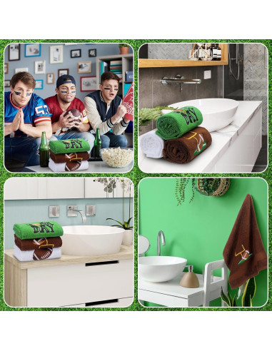 3 Toallas de Mano Bordadas de Fútbol SmoothNovelty 35x75cm