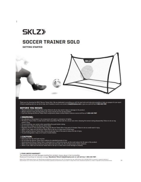 Entrenador de Fútbol SKLZ Solo con Bolsa de Transporte 1.52m x 0.91m