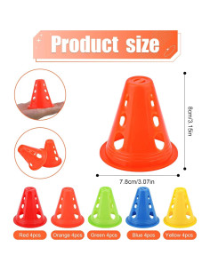 20 Conos de Entrenamiento Tinoaly 7.8 cm Multicolor 2