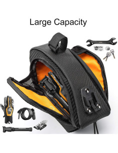 Bolsa de Silla de Bicicleta ROCKBROS Impermeable con Soporte 2