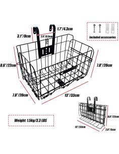 Cesta Delantera Plegable Tfwadmx para Bicicleta 36.3 kg 2