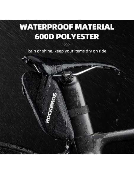 Bolsa de Silla de Bicicleta ROCKBROS 0.6L Impermeable Gris Negro