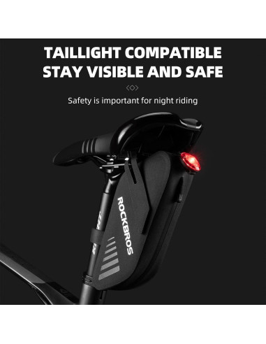 Bolsa de Silla de Bicicleta ROCKBROS 0.6L Impermeable Gris Negro