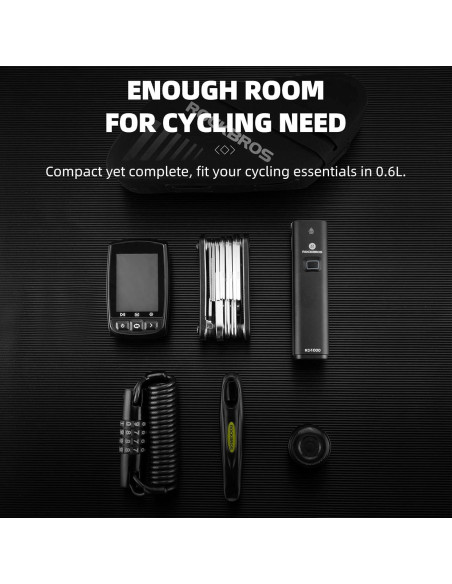 Bolsa de Silla de Bicicleta ROCKBROS 0.6L Impermeable Gris Negro