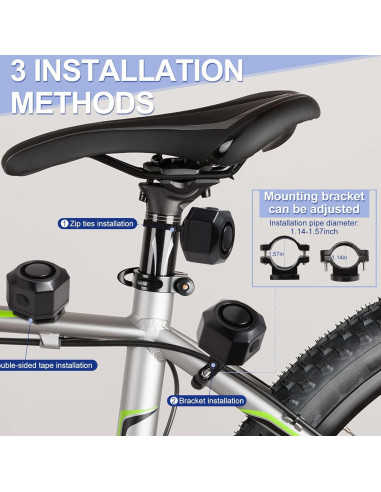 Alarma Inalámbrica para Bicicleta Baluoqi SF32 - 2 Paquetes