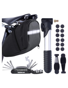 Kit de Reparación de Bicicleta MASPODER con Bomba y Multiherramienta