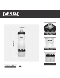 Botella de Agua Aislada CamelBak Podium Chill 621ml Negra 2