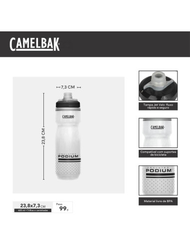 Botella de Agua Aislada CamelBak Podium Chill 621ml Negra