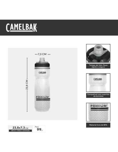 Botella de Agua Aislada CamelBak Podium Chill 621ml Negra