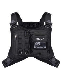 Bolsa de Pecho CVLIFE Táctica Ajustable para Correr - Negro