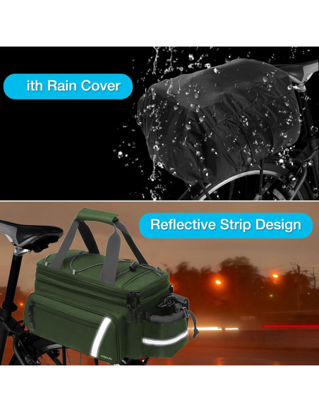 Bolsa de Soporte para Bicicleta MOSISO 8L Impermeable Verde