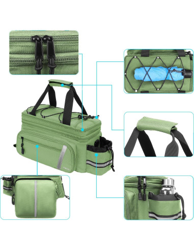 Bolsa de Soporte para Bicicleta MOSISO 8L Impermeable Verde