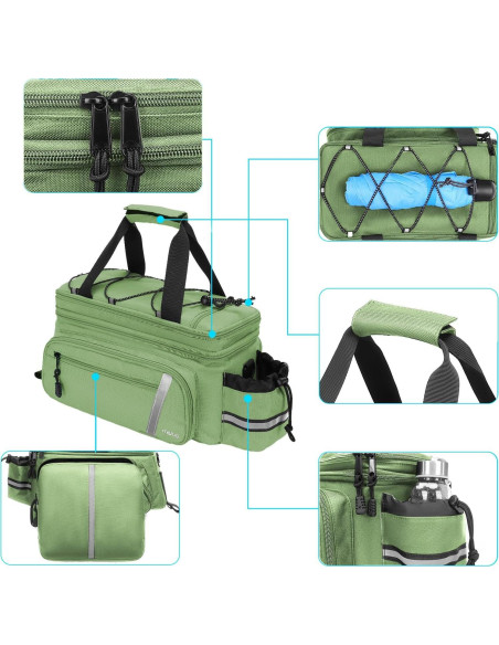 Bolsa de Soporte para Bicicleta MOSISO 8L Impermeable Verde