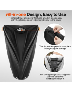 Funda para Bicicleta Sportneer Nylon 210T Impermeable 200x70cm 2