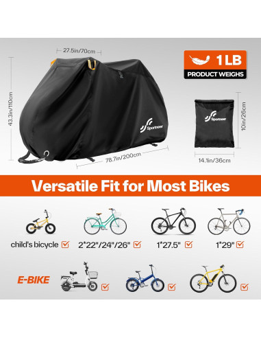 Funda para Bicicleta Sportneer Nylon 210T Impermeable 200x70cm