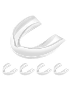 5 Protectores Bucales Deportivos Transparentes Ptwola 6.5x3.5 cm