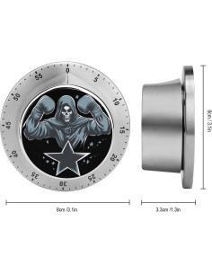 Temporizador Magnético de Cocina Genérico Acero Inoxidable 2