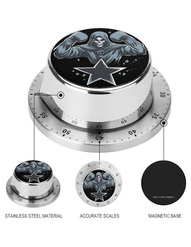 Temporizador Magnético de Cocina Genérico Acero Inoxidable