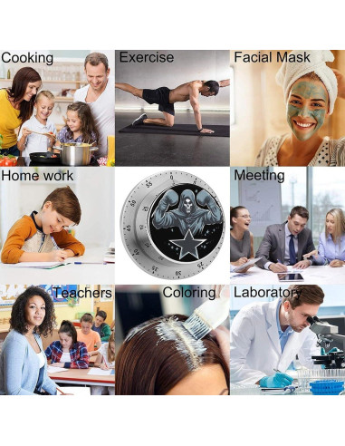 Temporizador Magnético de Cocina Genérico Acero Inoxidable