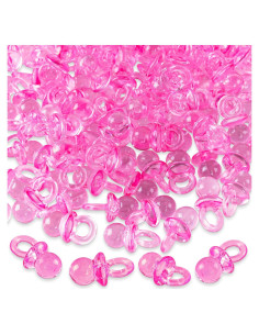 Mini Chupetes Acrílicos Super Z Outlet 144 Piezas Rosa